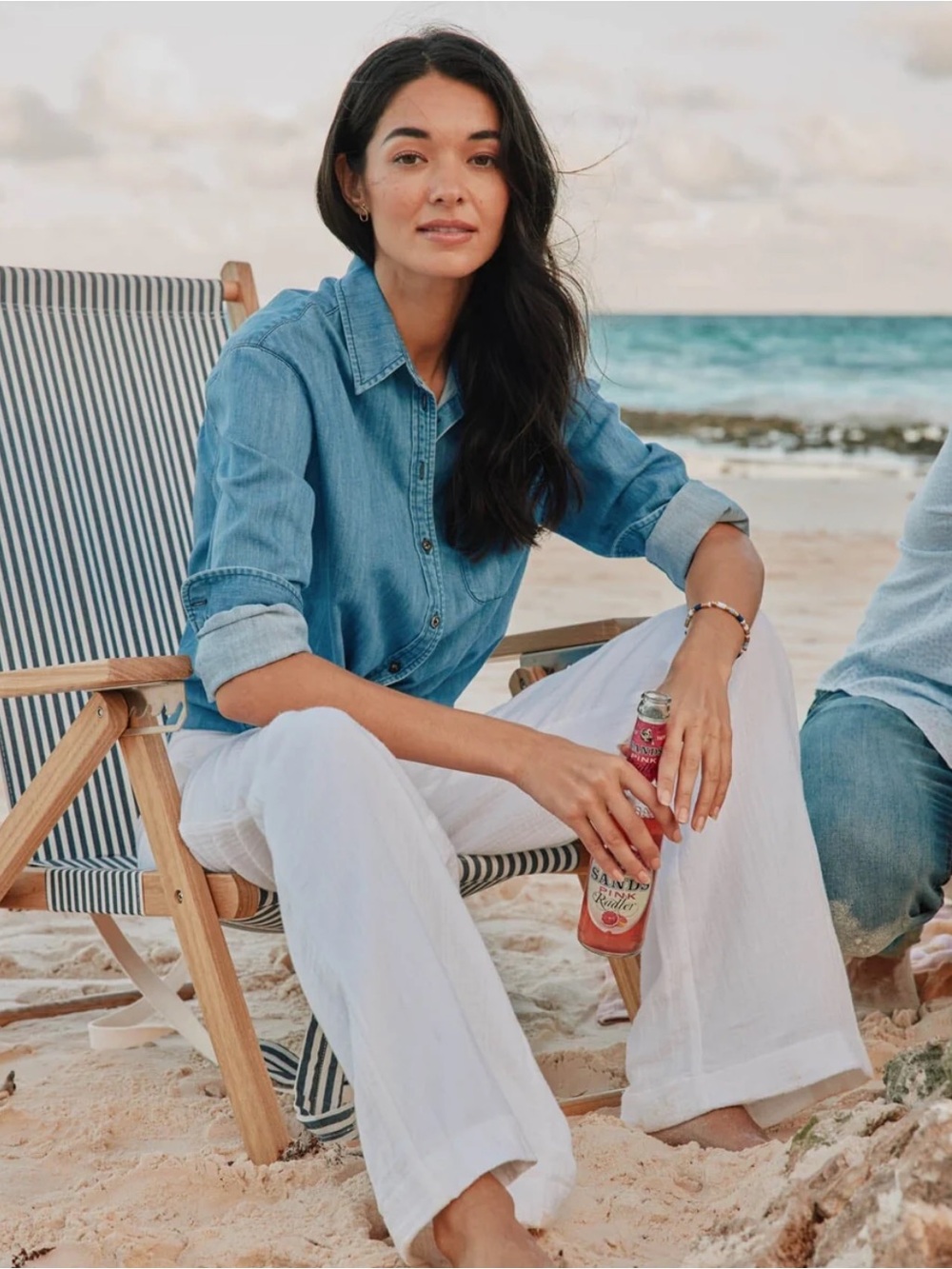 NWT Southern Tide Katherine Denim Shirt Medium Wash Indigo 100% Cotton Size XL